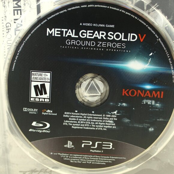 METAL GEAR SOLD V GROUND ZEROES (SONY PLAYSTATION 3 2014) PS3 GAME & CASE TESTED - Picture 7 of 7